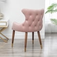 thumbnail image 4 of Lindale Contemporary Velvet Accent Chair Nailhead Trim, Plush Upholstery, Pink, 4 of 11