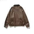 thumbnail image 5 of Uaswgudfs ​Women's Structured Collar Winter Bomber Jacket - Synthetic Faux Leather Ribbed Cuffs Full Zip Cold​, 5 of 6