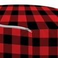 thumbnail image 3 of Plaid Pouf Cover with Zipper, Lumberjack Fashion Buffalo Checks Pattern Retro Style Grid Composition, Soft Decorative Fabric Unstuffed Case, 30" W X 17.3" L, Orange Black, by Ambesonne, 3 of 5