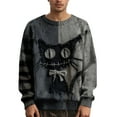 thumbnail image 3 of Kopltyrfg Halloween Sweater Men Stitched Print Spooky Pumpkin Face Sweatshirt Patchwork Vintage Funny Hoodie Casual Holiday Costumes Gray L, 3 of 6