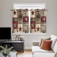 thumbnail image 5 of Texas Star Vintage Kitchen Curtains Short 54 Inch Length, Western Cowboy Country Wooden Grommet Top Bedroom Living Room Curtains, Light Filtering Cafe Curtain Drapes 2 Panels Set 84''x54'', 5 of 9