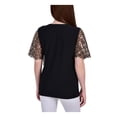 thumbnail image 2 of NY Collection Womens Petites Sequined Poncho Pullover Top, 2 of 2