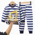 thumbnail image 4 of TOWED22 Little Boys Pajamas Set 2 Piece Long Sleeve Print Top and Pants Cotton Pjs Soft Sleepwear Jammies Fall Winter 6-12 Months 12-24 Months 2t 3t 4t 5t 6t 7t 8t 9t Children,Navy,4-5 Y, 4 of 4