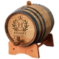 thumbnail image 1 of Personalized Whiskey Bourbon Scotch Barrel - Engraved Wine Cask gift - Custom Oak Mini Barrel - Knight Design (2 Liter Barrel), 1 of 2