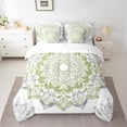thumbnail image 2 of jejeloiu Retro Flowers 7-Piece Twin Bedding Sets,Bohemian Floral Bedding Comforter Set,Green White Sheet Sets For Girls Kids,Breathable Home Decor Reversible, 2 of 8