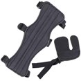 thumbnail image 4 of CHAO (Negro) Protector de brazo de tiro con arco, protector de tiro con arco ajustable con protector de dedo, protector de brazo de cuero para arco recurvo de arco compuesto, 4 of 5