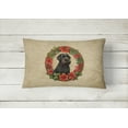 thumbnail image 3 of Black Russian Terrier Christmas Flowers Throw Pillow 12 in x 16 in, 3 of 4