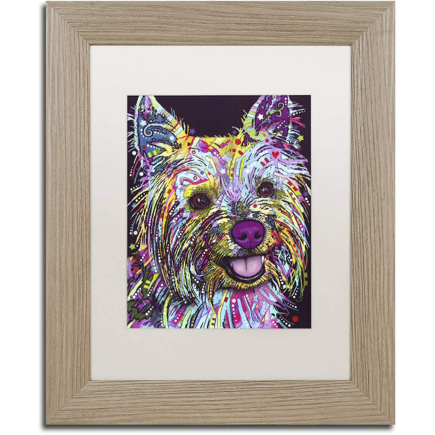 Trademark Fine Art "Yorkie II" Canvas Art by Dean Russo, White Matte