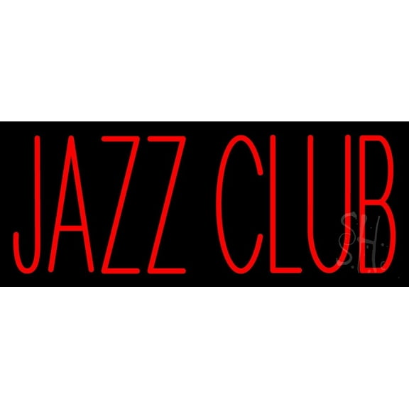Red Jazz Club LED Neon Sign 13 x 32 - inches, Clear Edge Cut Acrylic Backing, with Dimmer - Bright and Premium built indoor LED Neon Sign for Bar decor.