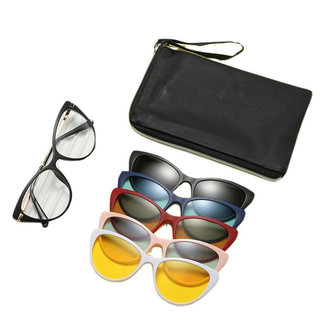 Guardoinrt PC Durabilité Magnétique à Clip Lunettes à Clip pour Lunettes de Soleil pour Hommes Femmes Lunettes Hommes Rondes à Clip Lunettes Polarisées