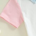 thumbnail image 6 of Fesfesfes Toddler Girls' Mother's Day Outfit Contrast Collar Short Sleeve Top and Elastic Waist Shorts,Cute 2Pcs Matching Sets for Summer,Casual Play Clothing(White,2 Years), 6 of 8