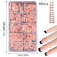 thumbnail image 2 of ROZYARD 600x Almond False Nails Press On Nail French Tip False Nails Ballerinas Full Cover Stick On Nail Manicures Supplies, 2 of 9