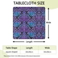 thumbnail image 2 of Purple and Blue Damask Pattern Square Fitted Tablecloth with Elastic Edge,Square Table Cover,Washable Elastic Table Cover for Home Kitchen Party Decor 34in(86cm), 2 of 6