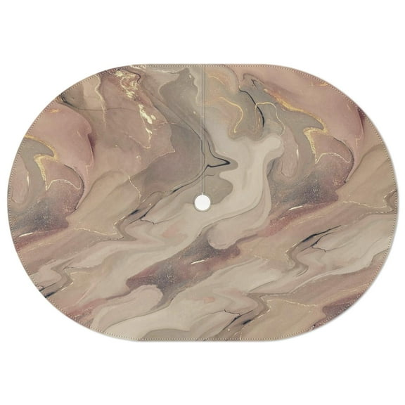 Outdoor Oval Waterproof Marble Tablecloth with Umbrella Hole and Zipper,Reusable Indoor/Outdoor Durable Table Cover for Patio, Party, Picnic 60 X 84 Inch