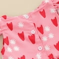 thumbnail image 5 of Bagilaanoe Newborn Baby Girl Summer Rompers Heart Print Sleeveless Bodysuits 3M 6M 9M 12M Infant Ruffle One Piece Jumpsuit, 5 of 7