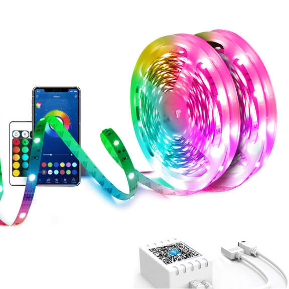 AFANSO Led Strip Lights For Bedroom 65.6ft with App Control Remote Music Led Strip Fairy Lights 5050 RGB 12 Volts 2 Rolls of 32.8ft