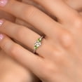 thumbnail image 4 of Gem Stone King 925 Sterling Silver Peach Morganite and Green Peridot Engagement Ring for Women | 1.06 Cttw | Oval 7X5MM | Gemstone October Birthstone | Size 7, 4 of 6