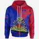 thumbnail image 3 of Nueva moda deportiva con estampado de bandera haitiana, sudaderas con capucha con cremallera, emblema nacional de la isla de Haití del mar Caribe, impresión 3D, jerseys de manga larga, 3 of 5