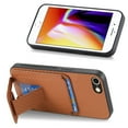 thumbnail image 3 of Magnetic Carbon Fiber Case for iPhone 7 / iPhone 8 / iPhone SE 2022 & 2020 with Holder Kickstand, Fiber Texture Wallet Phone Case with Card Holder Durable Military Grade Protection Cover, Brown, 3 of 10