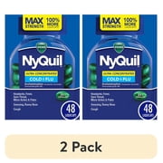 (2 pack) Vicks NyQuil Cold & Flu Medicine, Ultra Concentrated LiquiCaps, 48 count
