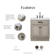 thumbnail image 6 of Water Creation Chestnut 30" Wood Single Bathroom Vanity in Gray & Bronze, 6 of 8