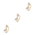 thumbnail image 2 of Transemion Women Ring Crystal Adjustable Open 18K Gold Plated Rings Wedding Girls Jewelry Sparkling Rhinestone Personalized Gift Type 1 3Set, 2 of 6