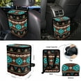 thumbnail image 4 of Renewold Car Seat Cover Set 15 Pack, with Steering Wheel Seat Belt Strap Rearview Mirror Cover Garbage Cans Air Vent Pouch Coasters Keychain Auto Interior Decor, Southwest American Tribal Teal Brown, 4 of 7