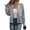 Gray, variant on Women Round Neck Regular Sleeve Geometric Jacquard Bomber Jacket - Loose Fit, Gray, S-5XL, Spring and Autumn