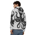 thumbnail image 4 of Goofa Abstract Ink Octopus Pattern Mens Full-zip Hoodie, Zip-up Pullover Hooded Sweatshirt, Kangaroo Pocket Hoodie Ideal for Daily Wear, Travel, and Home-Small, 4 of 5