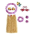 thumbnail image 4 of Falda, collar y diadema de rafia hawaiana para presentaciones en el escenario y carnaval. Longitud de la falda 80 cm, 4 of 9