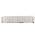thumbnail image 6 of 139'' Beige Velvet - Channel Tufted and Comfortable - For Living Room - Offers Premium Seating Experience, 6 of 6
