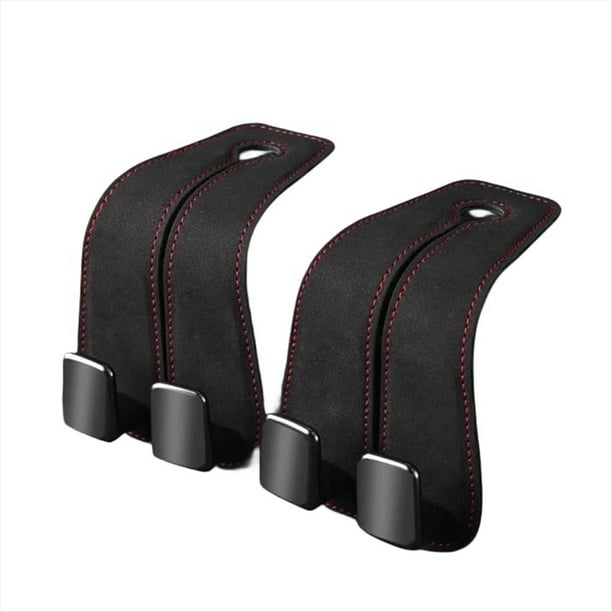 2 Uds. Gancho Doble para Respaldo de Asiento de Coche, Gancho para Respaldo de Asiento Personalizado para Accesorios de Vehículos, Colgador de Gancho de Metal Interior Negro
