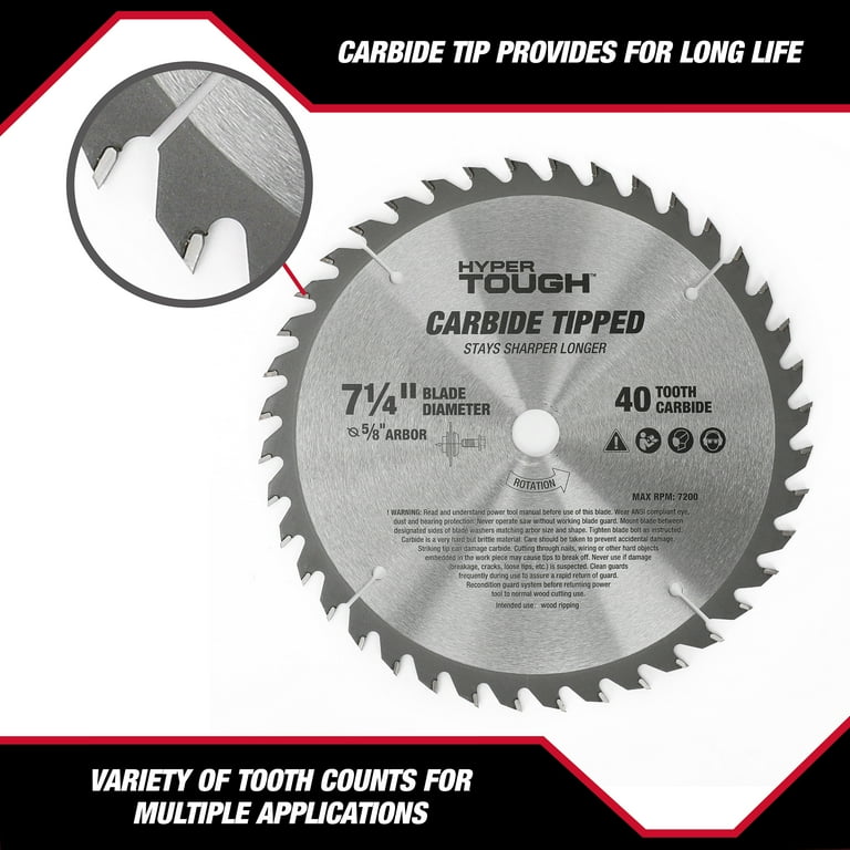 Hyper Tough 3 Pack 7 1 4 inch Circular Saw Blades Set 43123