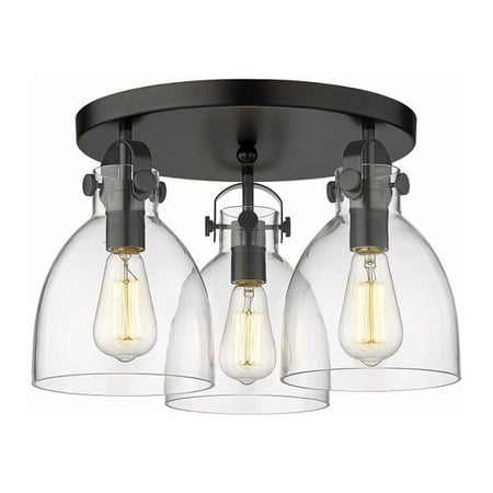 

Innovations Lighting - Newton Bell - 3 Light Flush Mount In Industrial