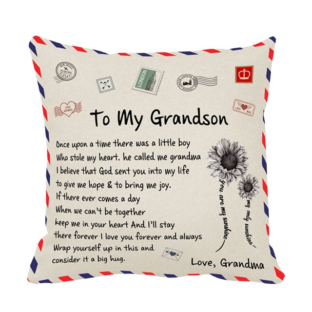 Toystoory Funda de almohada de piel de melocotón con letras de 45x45cm, diseño personalizado, funda de almohada decorativa, funda de cojín para el Decoración del hogar GM a nieto Toystoory HA002997-13