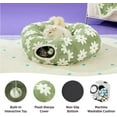 thumbnail image 3 of Cat Tunnel Bed for Indoor, Soft Plush Cat Donut Tunnel with Circle Mat, for Kitten Puppy Rabbit, Green, 3 of 7