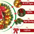 thumbnail image 3 of Christmas Wreath with Hanger & Timer - 17’’ Pre-Lit Lighted Christmas Door Wreaths for Front Door with 40 LED Lights Decorations for Window Outdoor Wall Decor, 3 of 9