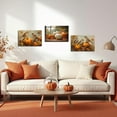 thumbnail image 3 of Hieng Autumn Wall Art 3 Pieces Pumpkin with Sparrows Picture Prints Fall Harvest Birds Canvas Painting Thanksgiving Theme Artwork for Farmhouse Decor Unframed, 3 of 6
