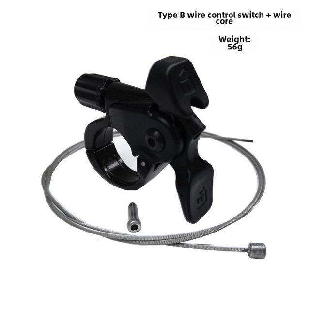 Enhanced Mountain Bike Front Fork Upgrade Kit: Air Spring Suspension Controller with Oil-Damped Shock Absorption - Includes Line-Controlled Switch and Cable Core (Model B) for Improved Rough Terrain