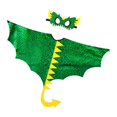 thumbnail image 2 of Capa de dinosaurio para niños, capa de dragón, traje cómodo de 117 x 117 cm, disfraz de alas de dragón verde, 2 of 8