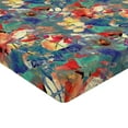 thumbnail image 4 of Ambesonne Floral Fitted Sheet, Jumble Wild Flowers Pattern, Queen Size, Violet Blue Teal and Orange, 4 of 5