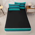 thumbnail image 4 of jejeloiu Nautical Paisley Zipper Full Size Comforter Sets with Fitted Sheet and 2 Pillowcases For Men Women,Coastal Print Zipper Bedding Set,Teal Navy,Black Reversible,4-Piece, 4 of 7