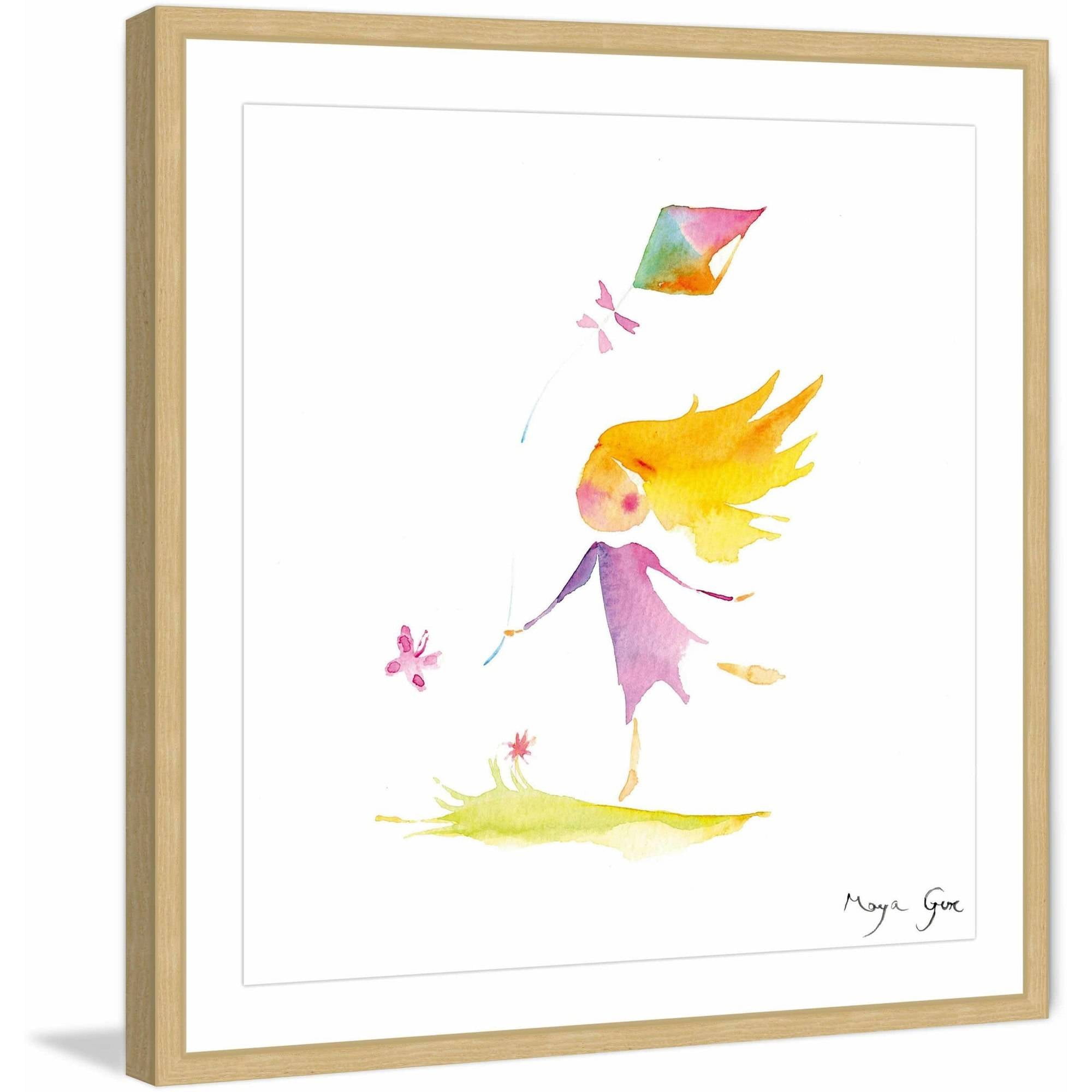 Marmont Hill "Girl with Kite" by Maya Gur Framed Painting Print