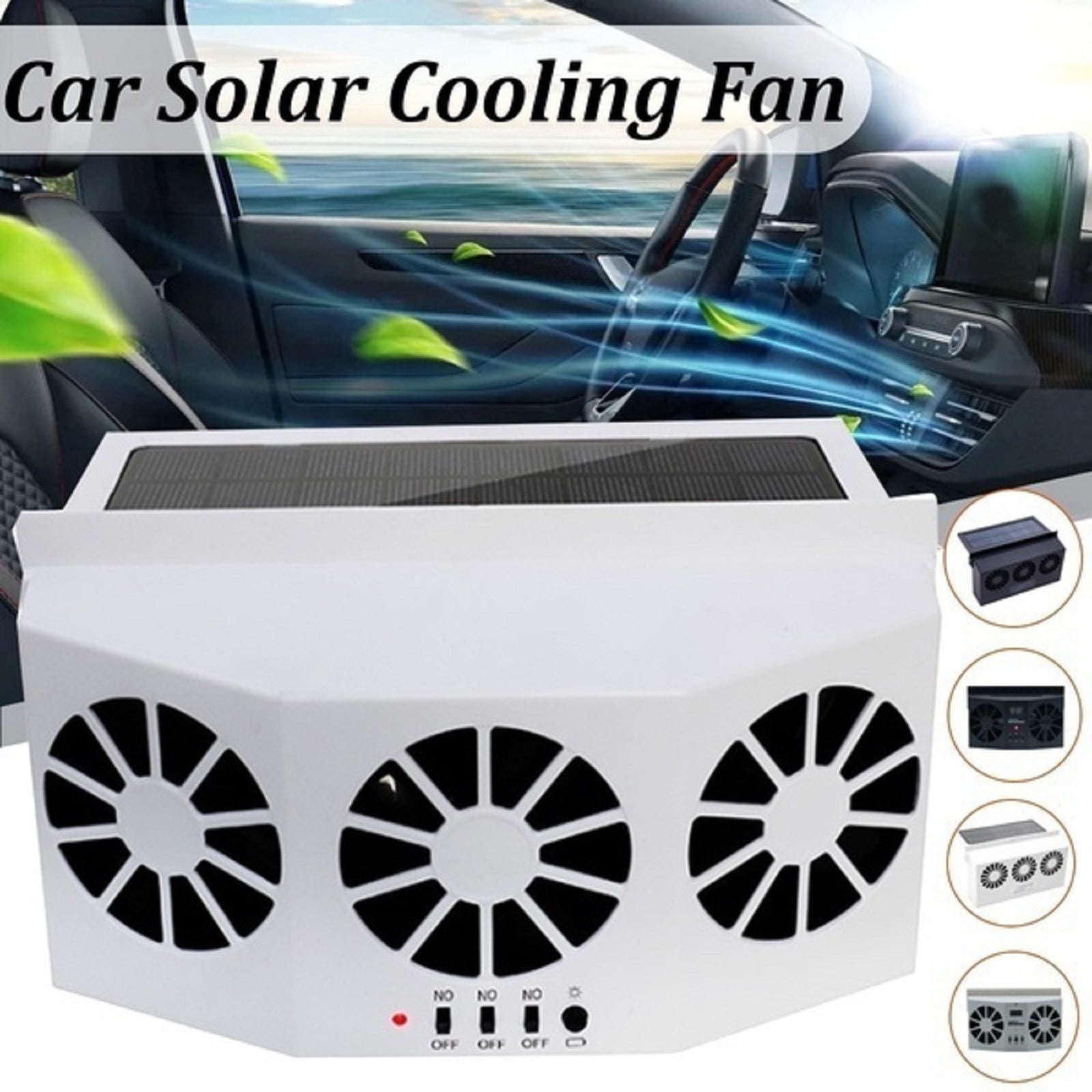 lulshou Portable Fan, Solar Powered Car Device Car Exhaust Fan Circulation Exhaust Fan Car Ventilation Fan, Small Fan for Bedroom