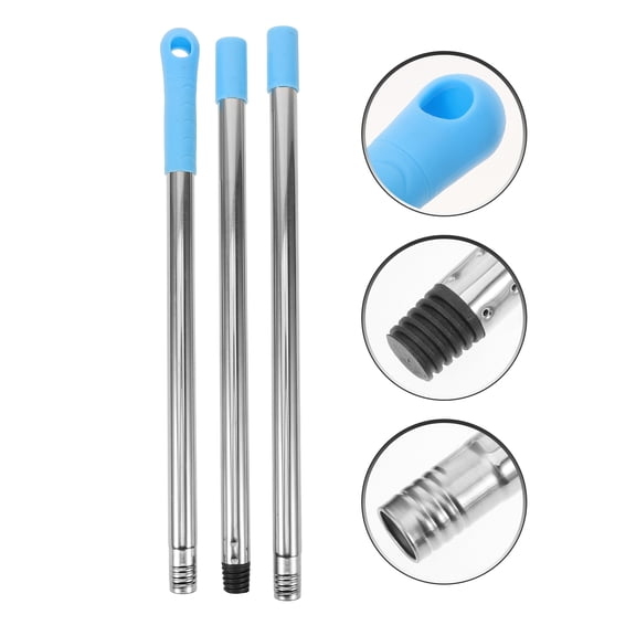 Raindrops 1 Set Adjustable 3-Section Metal Mop Replacement Handle for Home Cleaning Use