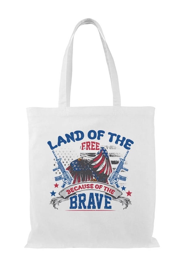 Land Of The Free Tote Bag - Image by Shutterstock, One Size Cotton Canvas Tote Bag