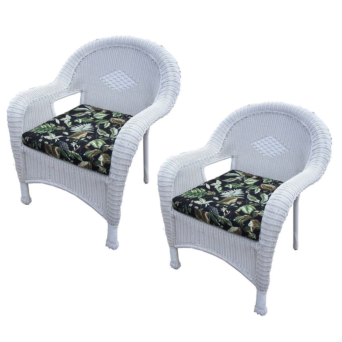 Pack of 2 Bright White Stylish Outdoor Patio Resin Wicker
