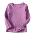 thumbnail image 3 of ZQUUVOU Toddler Baby Boys Girls Solid Color Soft Long Sleeve Top And Long Pants Home Wear Suit Purple, 3 of 5