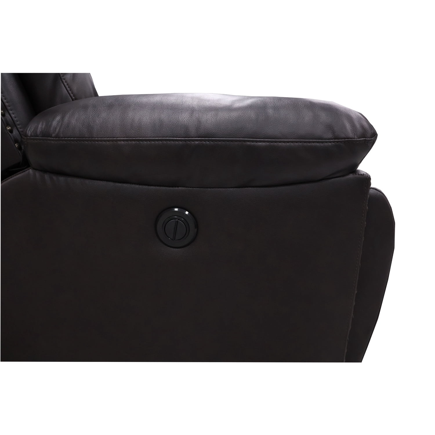 New Classic Furniture Nikko Leather Console Loveseat w/ Power Footrest in Brown