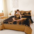 thumbnail image 4 of Manfei Family Bear 7-Piece King Bedding,Mountain Woodland King Bed in a Bag,Brown,Black Reversible, 4 of 7
